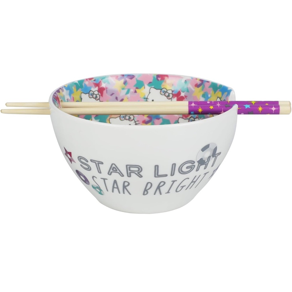 Sanrio Hello Kitty Chopstick Bowl - White and Blue - Picture 2 of 10